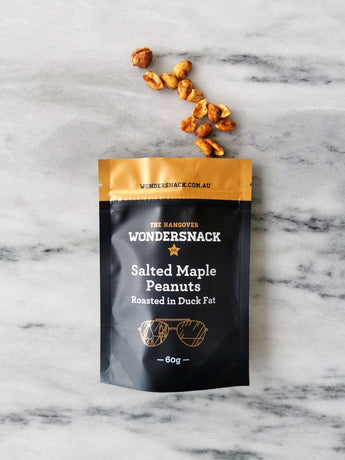 THE HANGOVER : savoury-sweet blend of duck-fat roasted peanuts in maple syrup