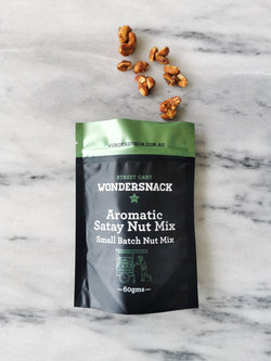 STREET CART: aromatic satay blend of peanuts and cashews in tropical spices